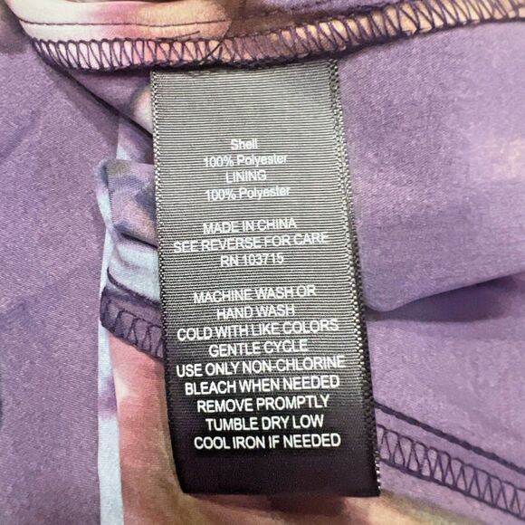 Nicole Miller Maxi Dress L Purple Floral Boho Pockets Shelf Bra NWT Fall Vibes - Picture 9 of 10